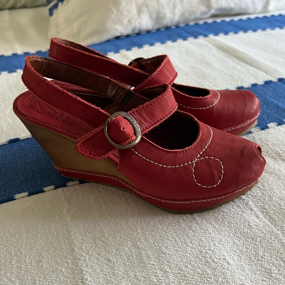 Red Wedge Heels
